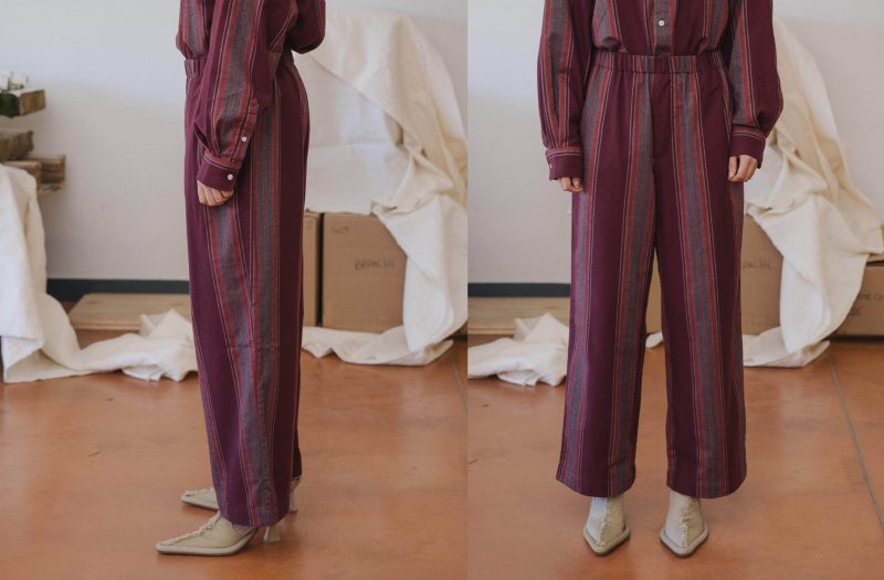 Claude Pants -  Base Range / Maroon stripe