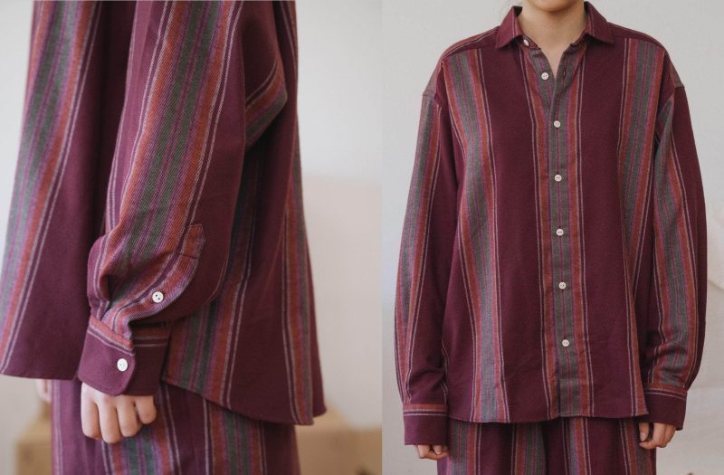 Claude Shirt -  Base Range / Maroon stripe