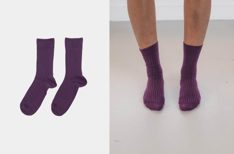 Rib Overankle Socks - GESSO PURPLE/ Base Range