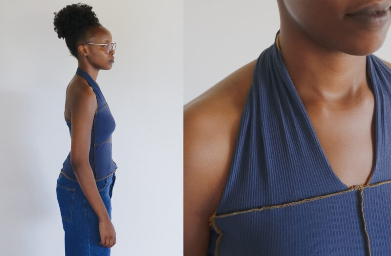 Cinder halter top/ Preston Blue - Base Range (pre order)