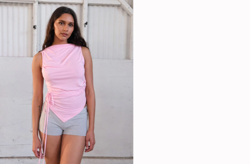 Portia top / pink - Geel