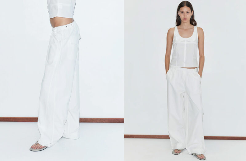 SNAP TAB PANT WHITE - Deiji Studios