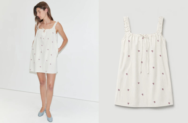 Bow dress in floral stripe - Deiji Studios (pre order)
