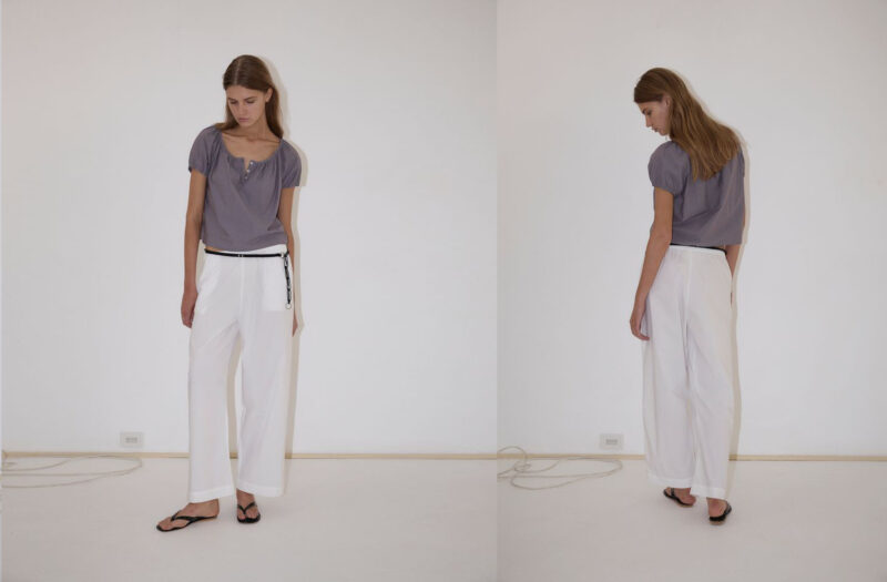 EASE TROUSER in White - Deiji Studios