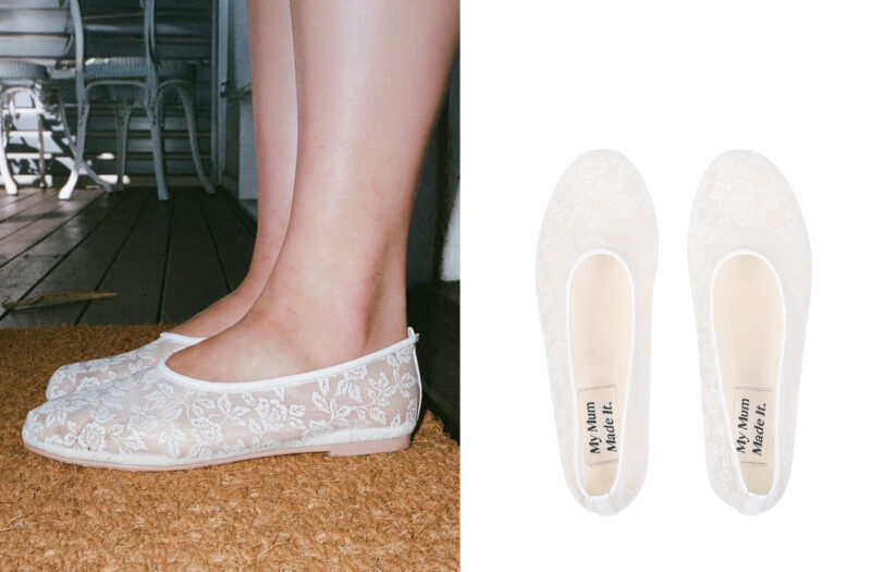 Lace Flats in white- MY MUM MADE IT